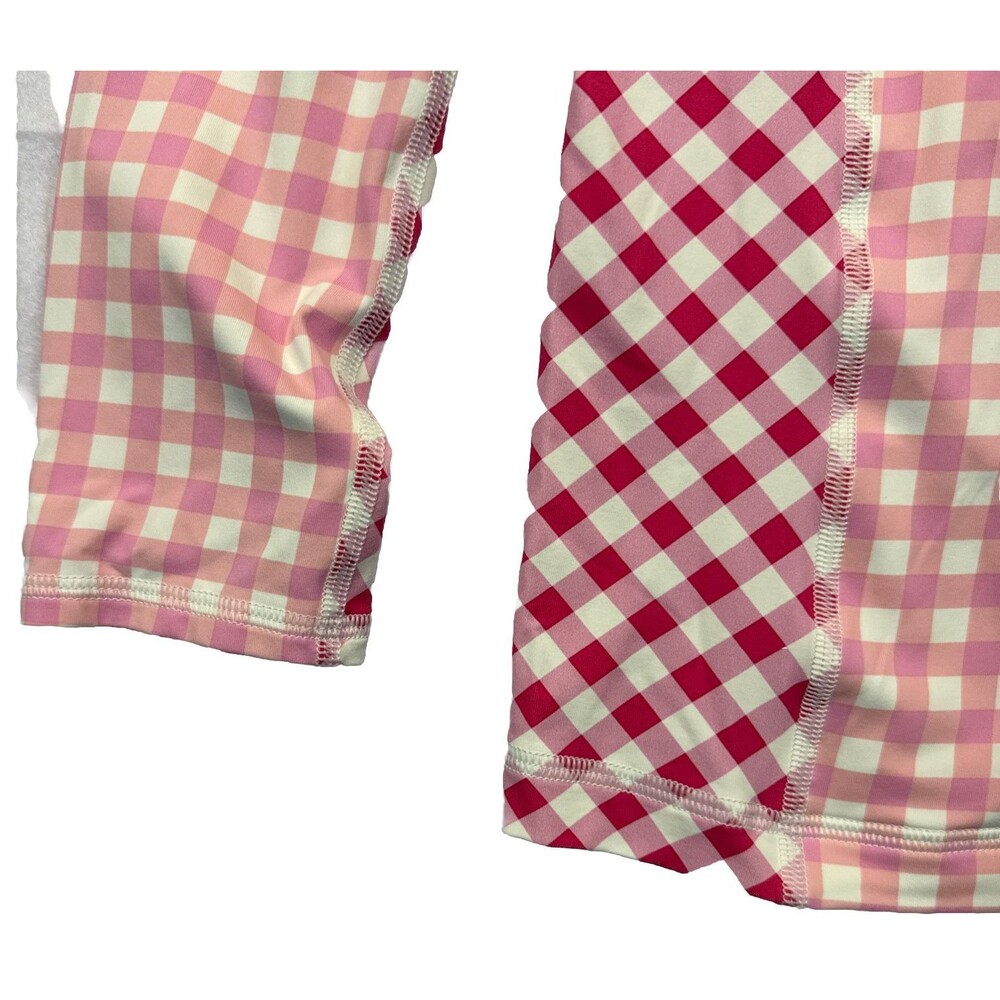 Draper James Lands' End UPF 50 Girls Rash Guard M 10-12 Pink Red Gingham - Picture 3 of 8